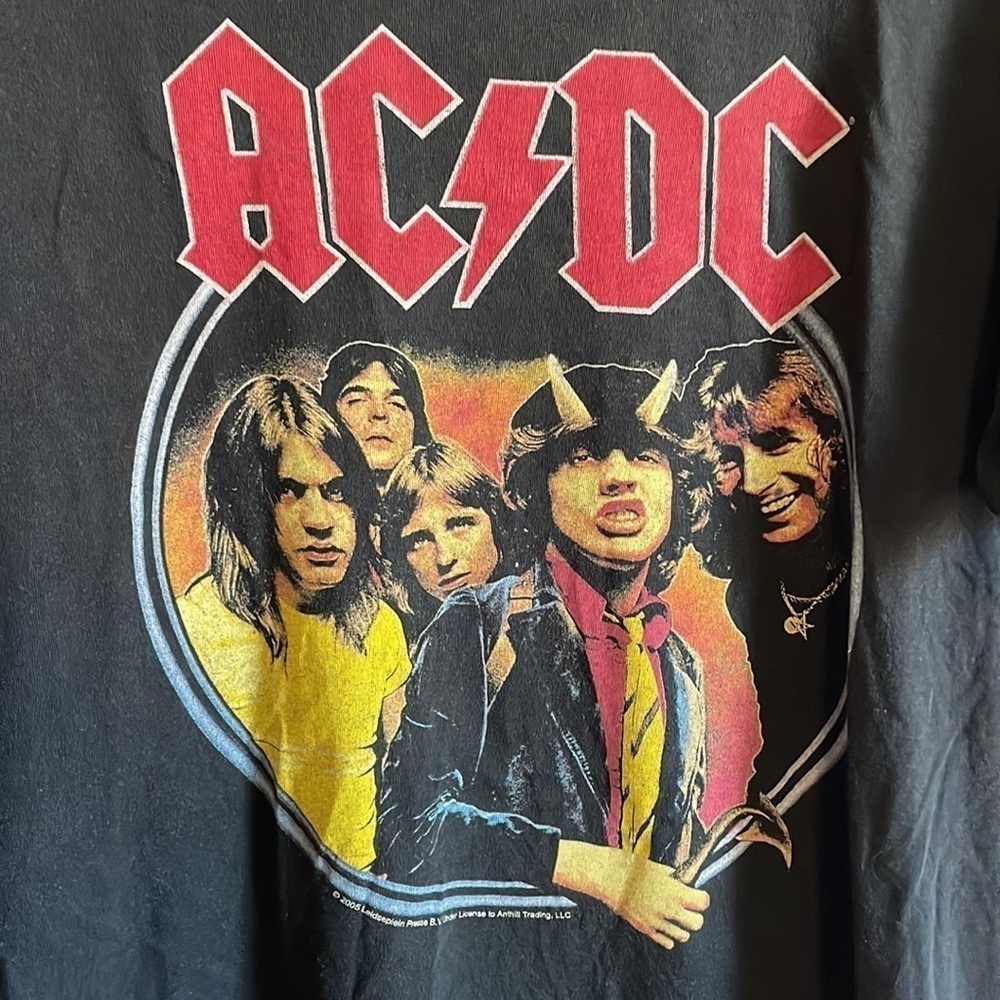 AC/DC Band Tee SM Black 2005 Highway to Hell T-Shirt Rock n roll Y2K Grunge Alt